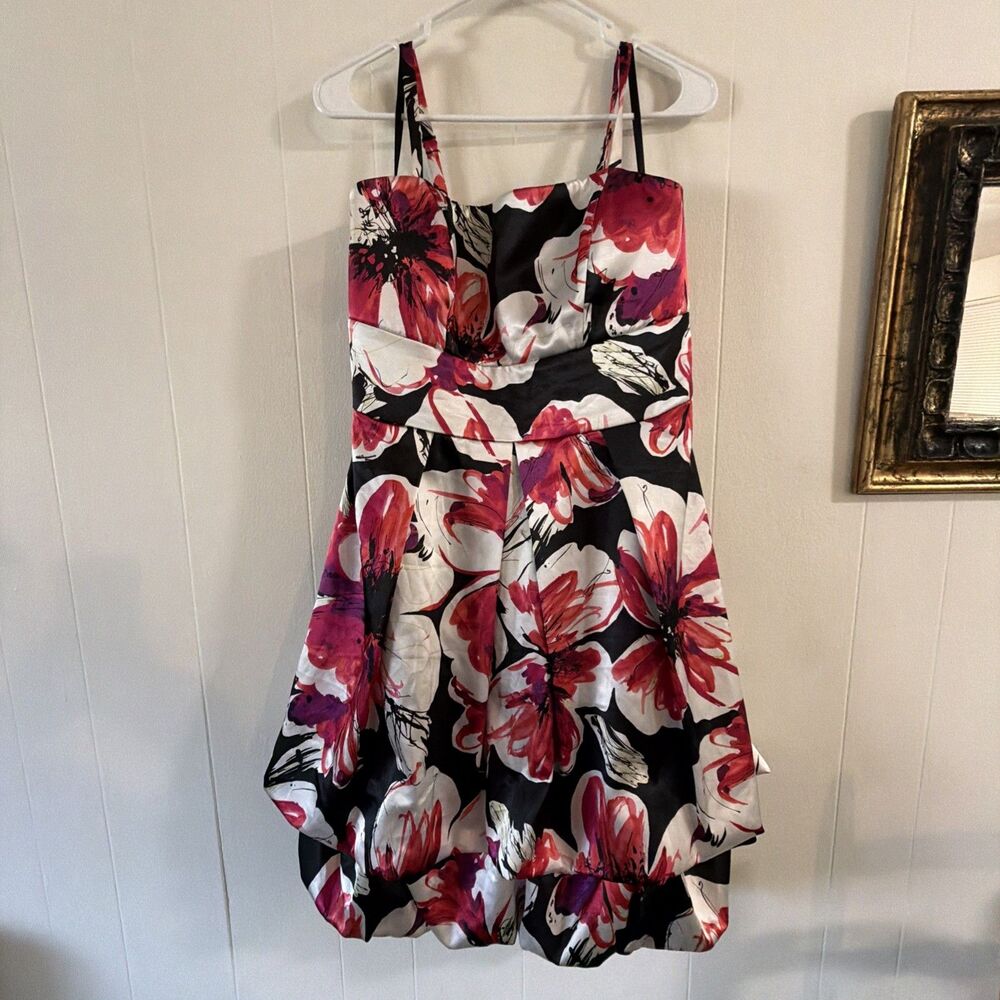 Torrid Black Fit Flare Dress Women's Size 14 Prom Formal Romantic Floral